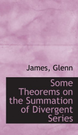 some theorems on the summation of divergent series_cover