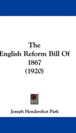 the english reform bill of 1867_cover