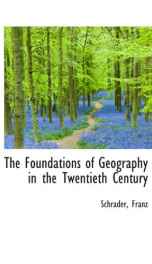 the foundations of geography in the twentieth century_cover