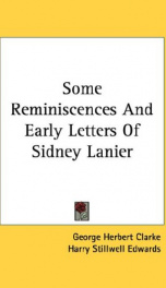 some reminiscences and early letters of sidney lanier_cover