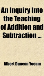 an inquiry into the teaching of addition and subtraction_cover