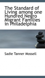 the standard of living among one hundred negro migrant families in philadelphia_cover