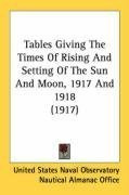 tables giving the times of rising and setting of the sun and moon 1917 and 1918_cover