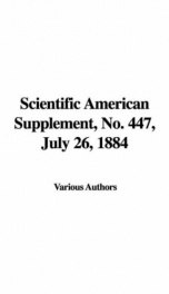 Scientific American Supplement, No. 447, July 26, 1884_cover