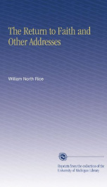 the return to faith and other addresses_cover