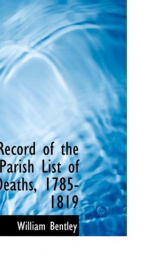 record of the parish list of deaths 1785 1819_cover