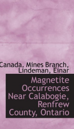 magnetite occurrences near calabogie renfrew county ontario_cover