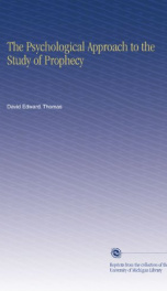 the psychological approach to the study of prophecy_cover