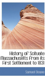 history of scituate massachusetts from its first settlement to 1831_cover