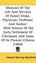 memoirs of the life and services of daniel drake_cover