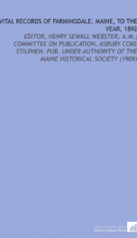 vital records of farmingdale maine to the year 1892_cover