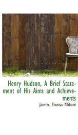 henry hudson a brief statement of his aims and achievements_cover