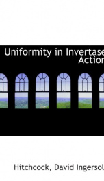 uniformity in invertase action_cover