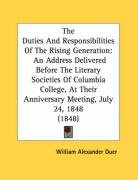 the duties and responsibilities of the rising generation an address delivered_cover