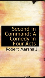 second in command a comedy in four acts_cover