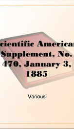 Scientific American Supplement, No. 470, January 3, 1885_cover