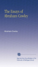 the essays of abraham cowley_cover