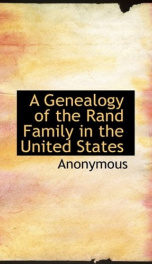 a genealogy of the rand family in the united states_cover