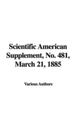 Scientific American Supplement, No. 481, March 21, 1885_cover
