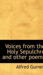 voices from the holy sepulchre and other poems_cover