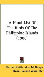 a hand list of the birds of the philippine islands_cover