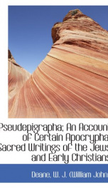 pseudepigrapha an account of certain apocryphal sacred writings of the jews and_cover