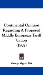 continental opinion regarding a proposed middle european tariff union_cover