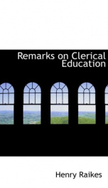 remarks on clerical education_cover