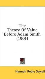 the theory of value before adam smith_cover