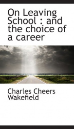 on leaving school and the choice of a career_cover