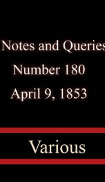 Notes and Queries, Number 180,  April 9, 1853_cover