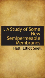 i a study of some new semipermeable membranes_cover