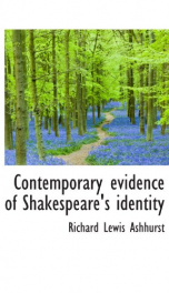 contemporary evidence of shakespeares identity_cover