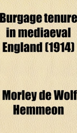 burgage tenure in mediaeval england_cover