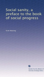 social sanity a preface to the book of social progress_cover