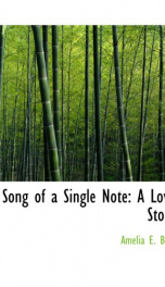 a song of a single note a love story_cover
