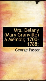 mrs delany mary granville a memoir 1700 1788_cover