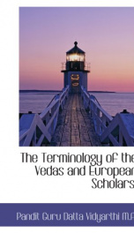 the terminology of the vedas and european scholars_cover