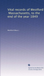 vital records of westford massachusetts to the end of the year 1849_cover