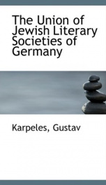 the union of jewish literary societies of germany_cover