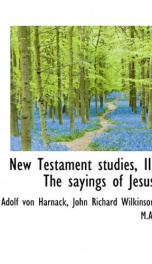 new testament studies ii the sayings of jesus_cover