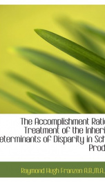 the accomplishment ratio a treatment of the inherited determinants of disparity_cover