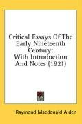 critical essays of the early nineteenth century_cover