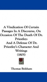 a vindication of certain passages in a discourse on occasion of the death of dr_cover