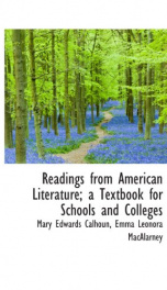 readings from american literature a textbook for schools and colleges_cover