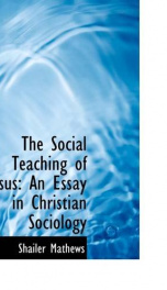 the social teaching of jesus an essay in christian sociology_cover