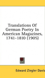 Translations of German Poetry in American Magazines 1741-1810_cover