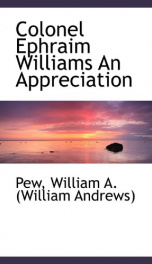 colonel ephraim williams an appreciation_cover