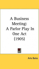 a business meeting a parlor play in one act_cover