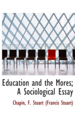 education and the mores a sociological essay_cover